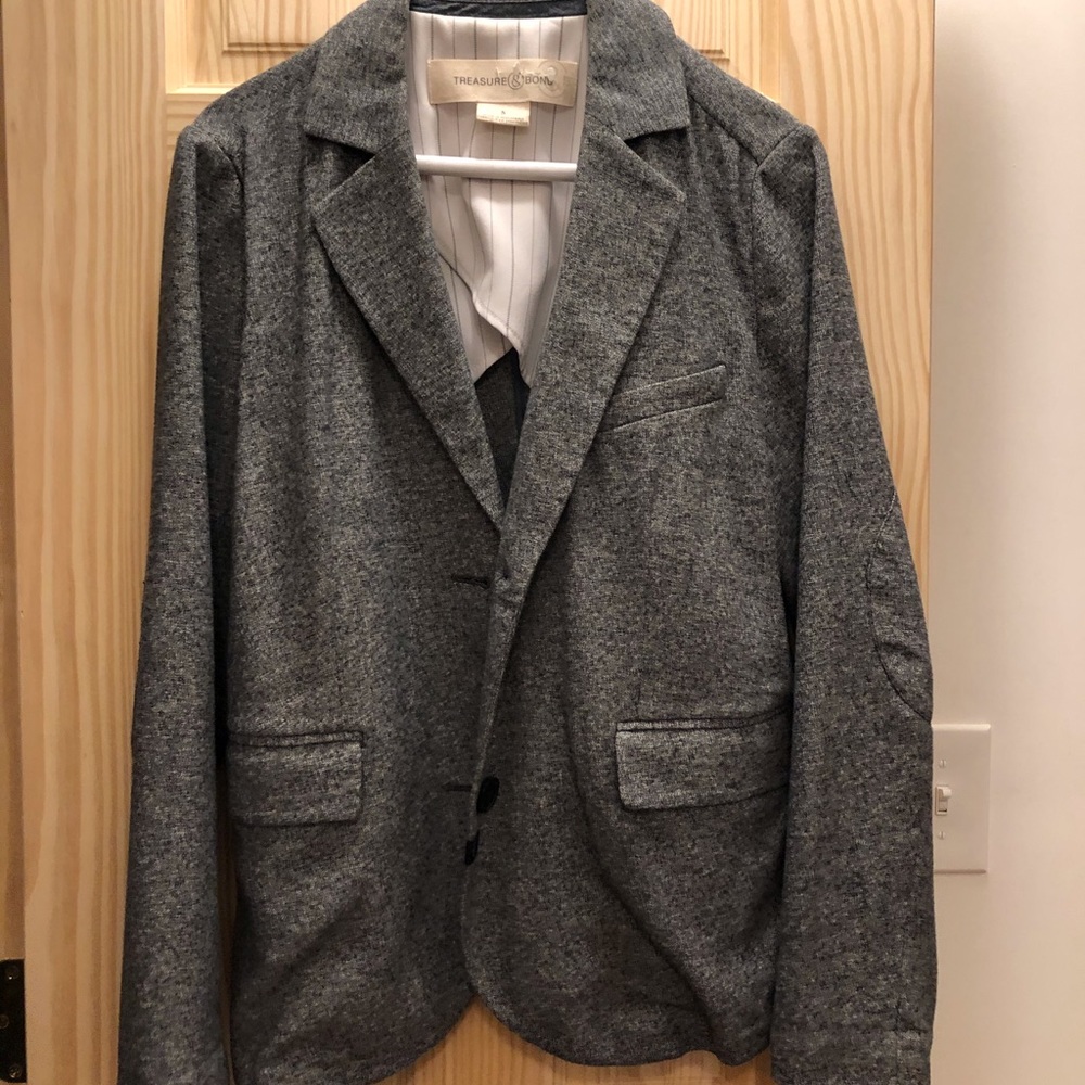 Treasure & Bond loose fitting blazer gray